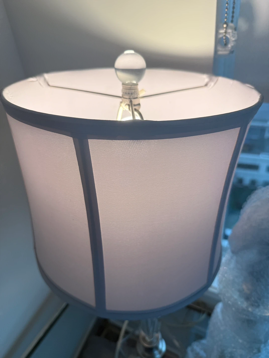 Crystal Accent Table Lamps with White Shade - photo 3