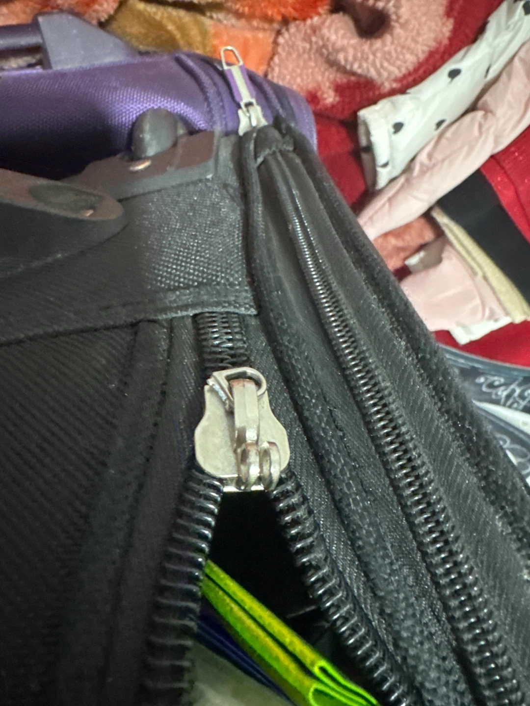 Black Duffle Bag with Multiple Zippers - photo 3