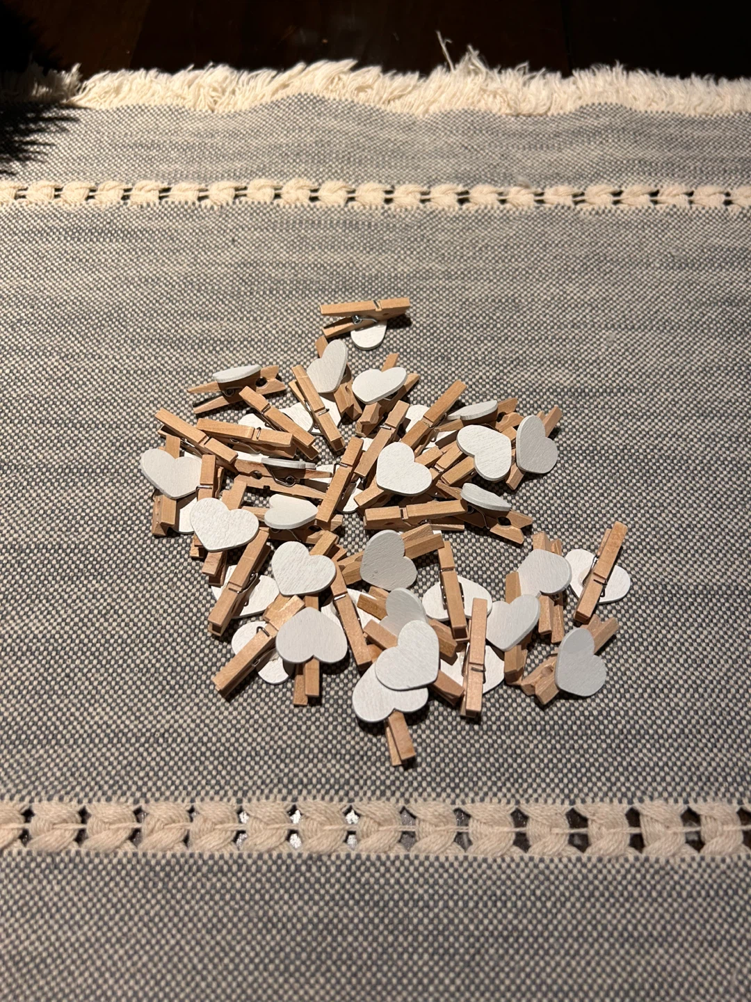 38 Heart Shaped Mini Clothespins + Twine
