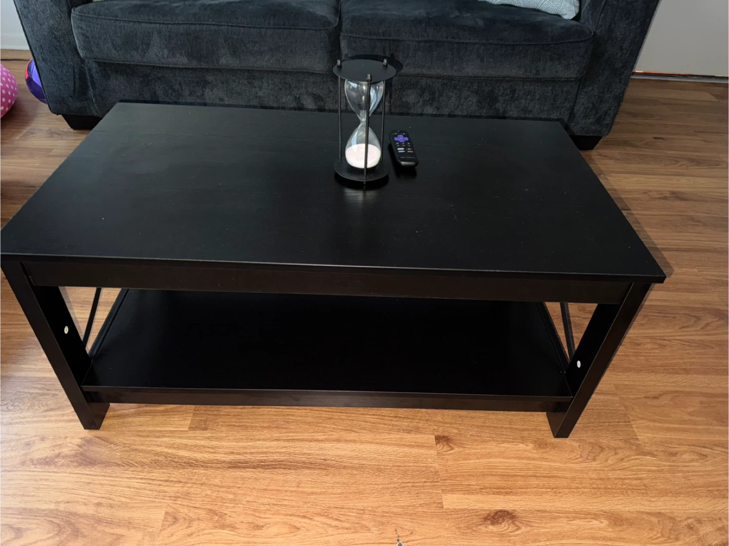 Black Coffee Table with Shelf - photo 3