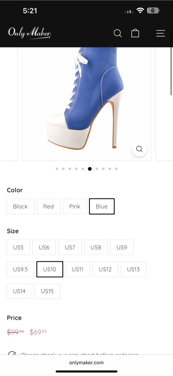 Only Maker Blue Canvas Platform Stiletto Ankle Boots US 10 - photo 2