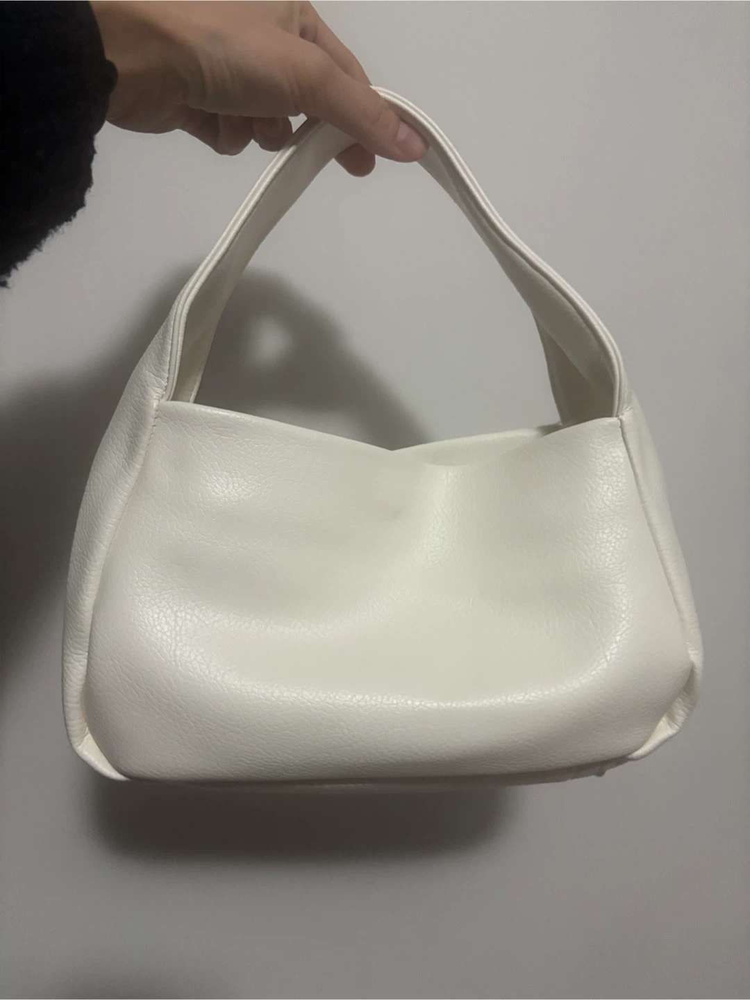 White Faux Leather Shoulder Bag