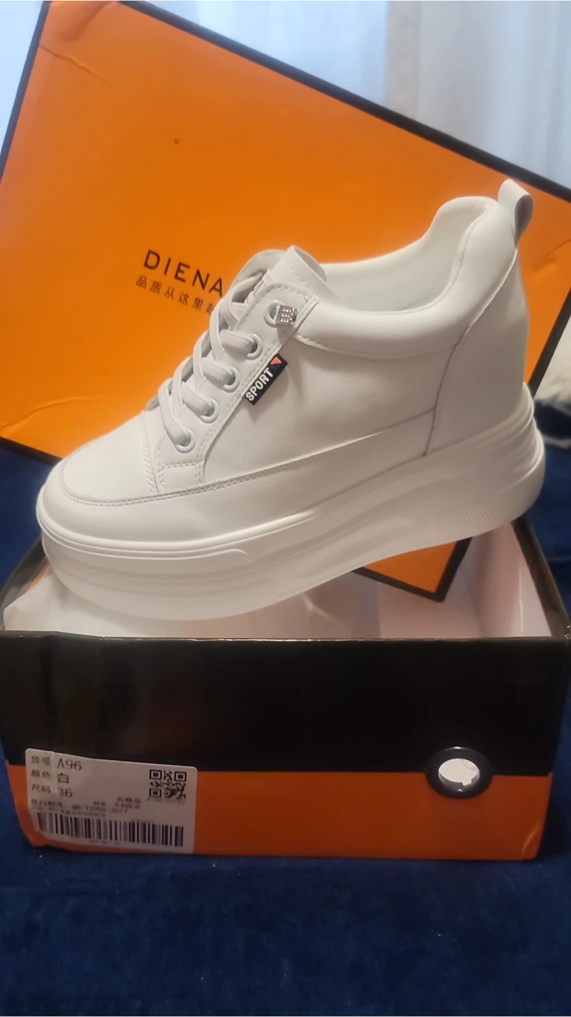 DIENA Women's White Wedge Sneakers Size 36