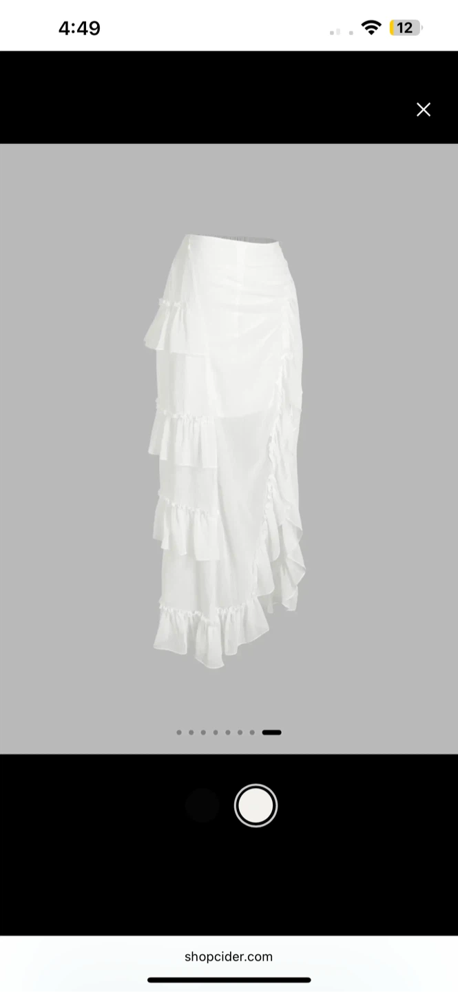 Cider Ruffle Sheer High Waist Maxi Skirt - White - photo 2