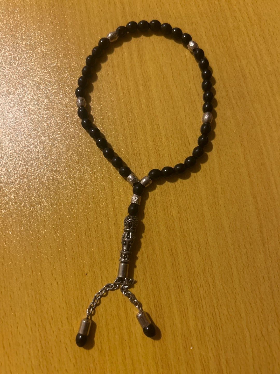 Black Prayer Beads with Silver Accents - photo 2