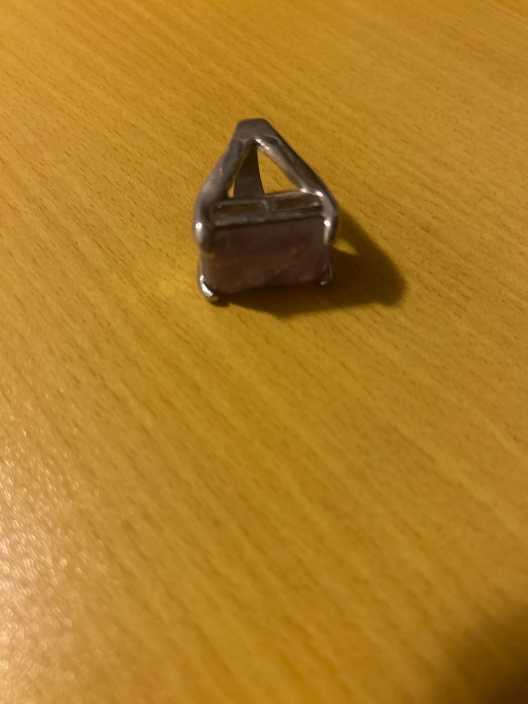 Silver-tone ring with purple stone - photo 3