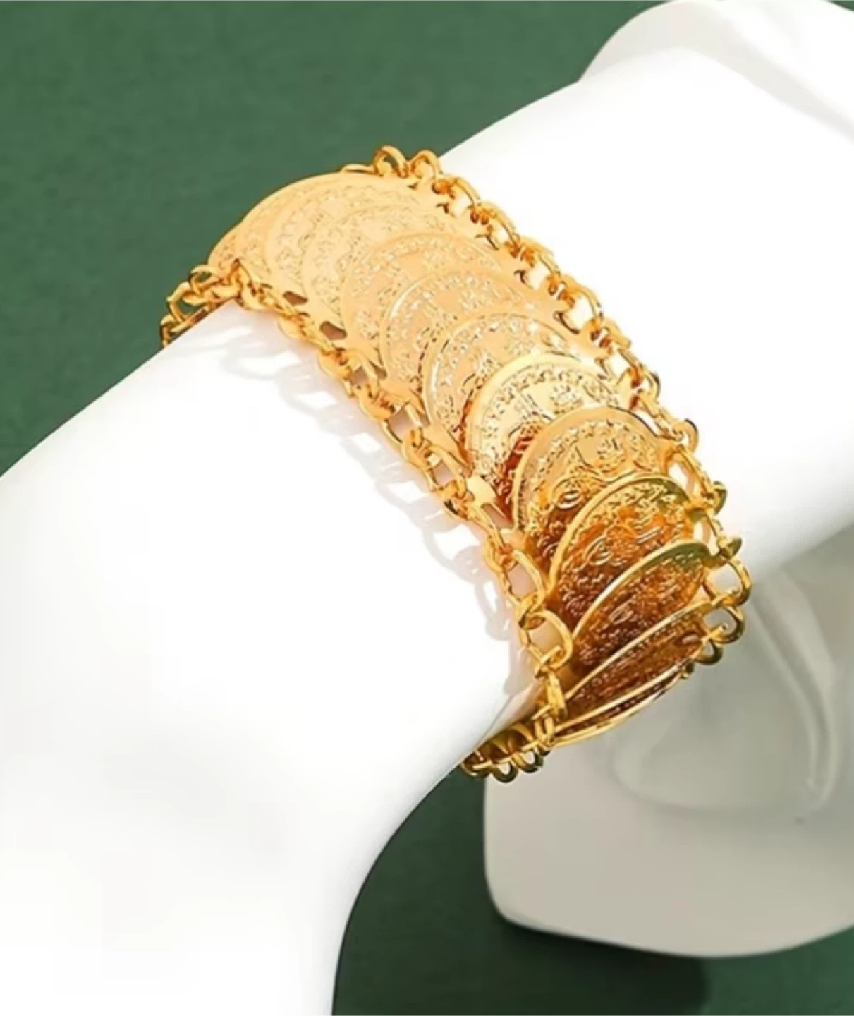 Gold plated coin bracelet $27