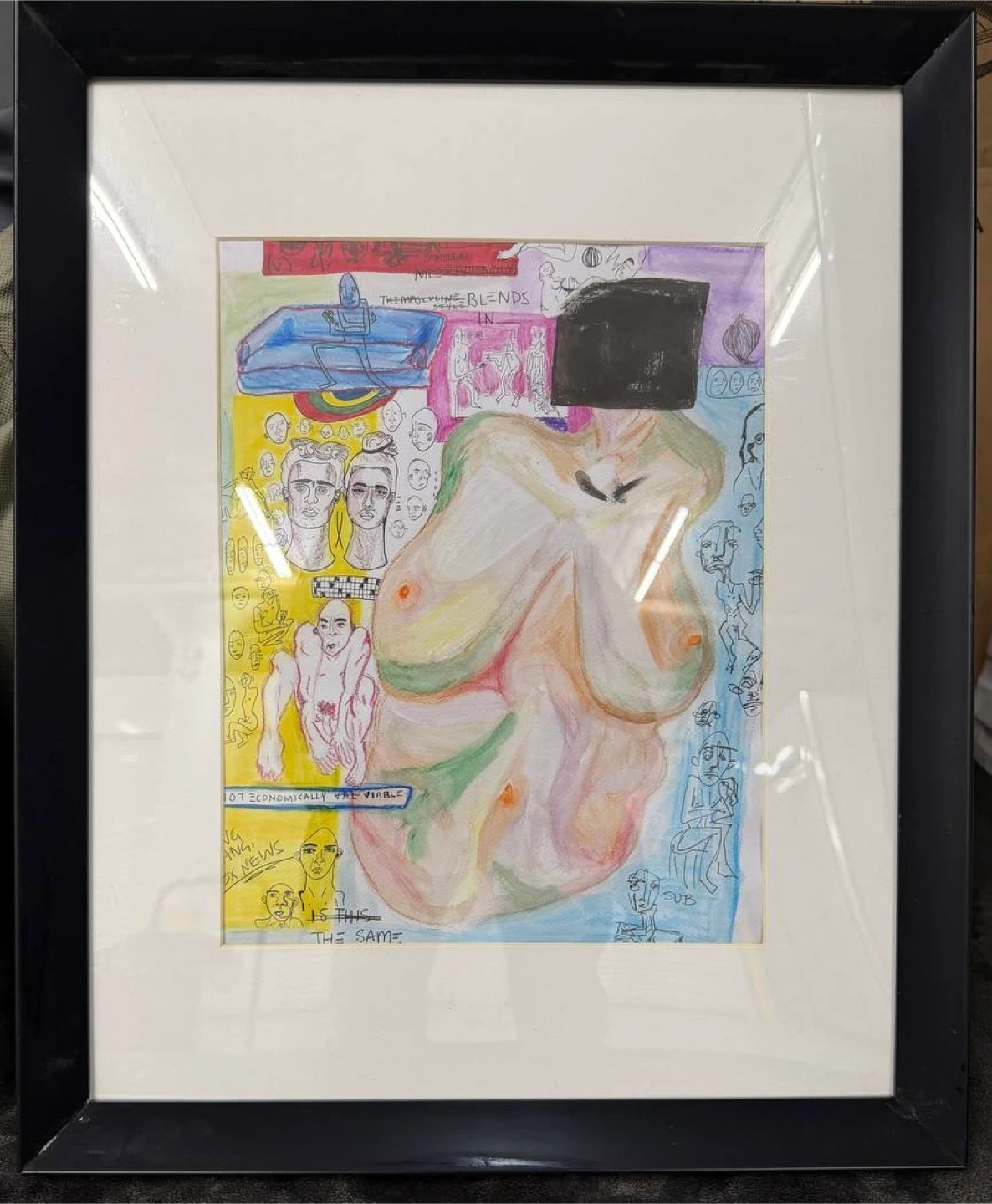 Framed Abstract Figurative Artwork