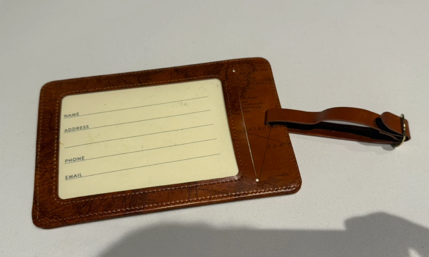 Brown Leather Luggage Tag