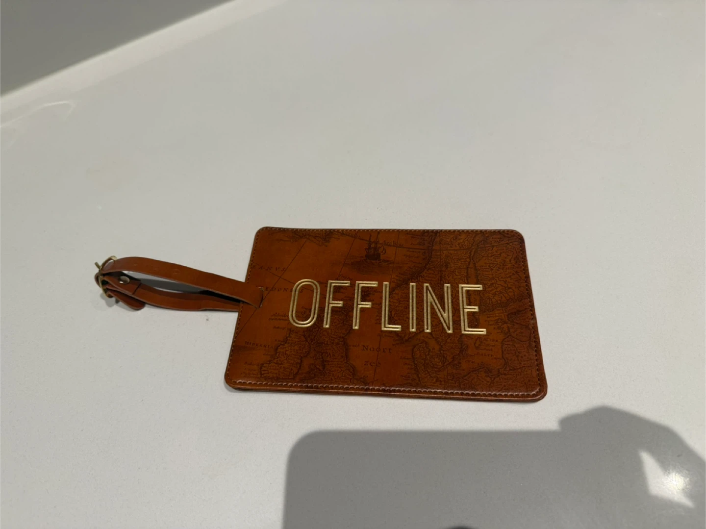Brown Leather Luggage Tag - photo 2