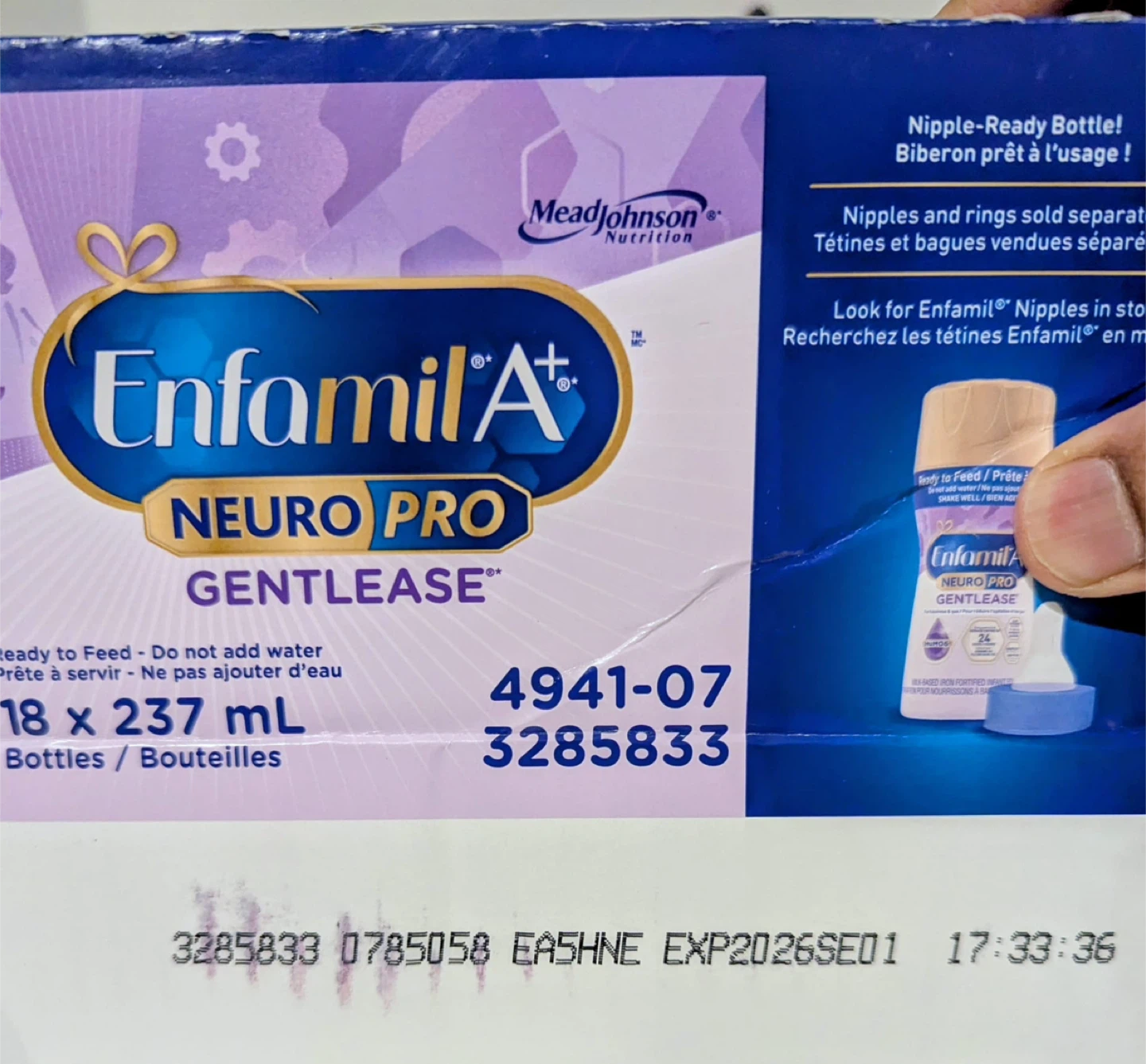 Enfamil A+ NeuroPro Gentlease Ready-to-Feed Bottles 17 x 237 mL