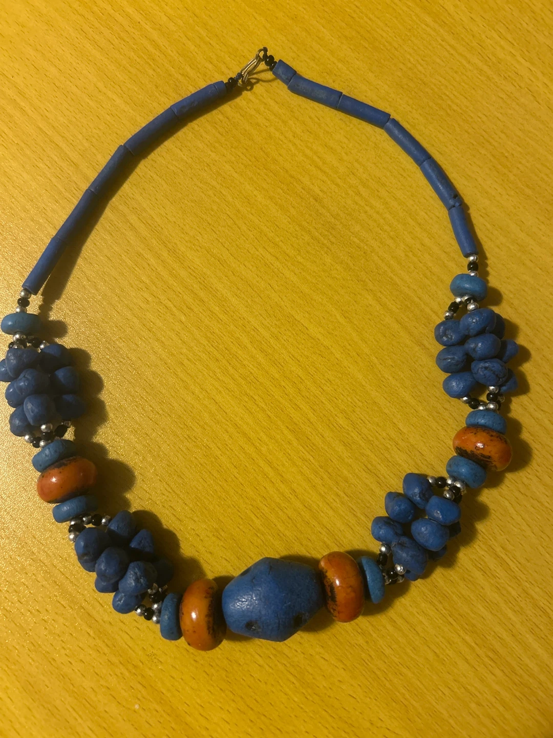 Blue and Orange Beaded Necklace - photo 2