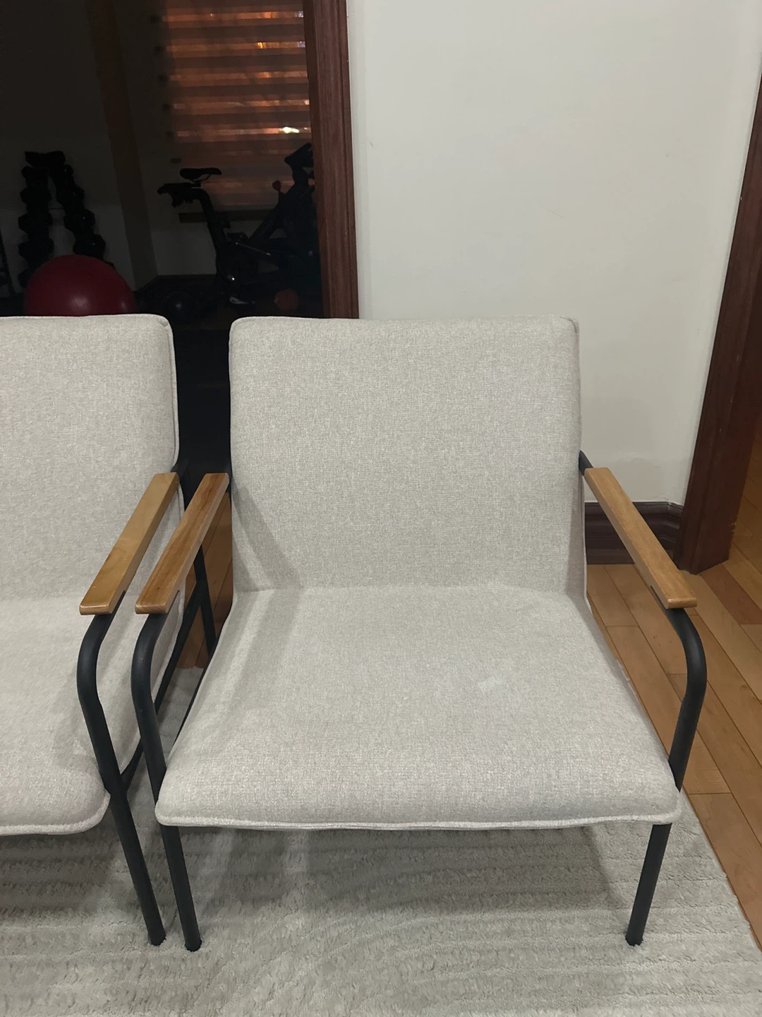 Set of 2 Accent Chairs with Wooden Arms - photo 2