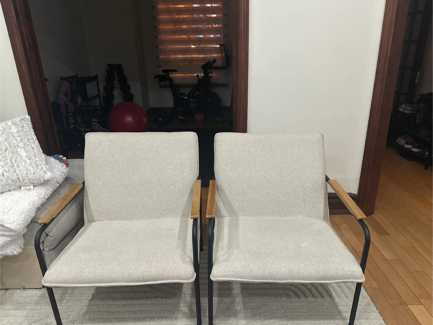 Set of 2 Accent Chairs with Wooden Arms - photo 3