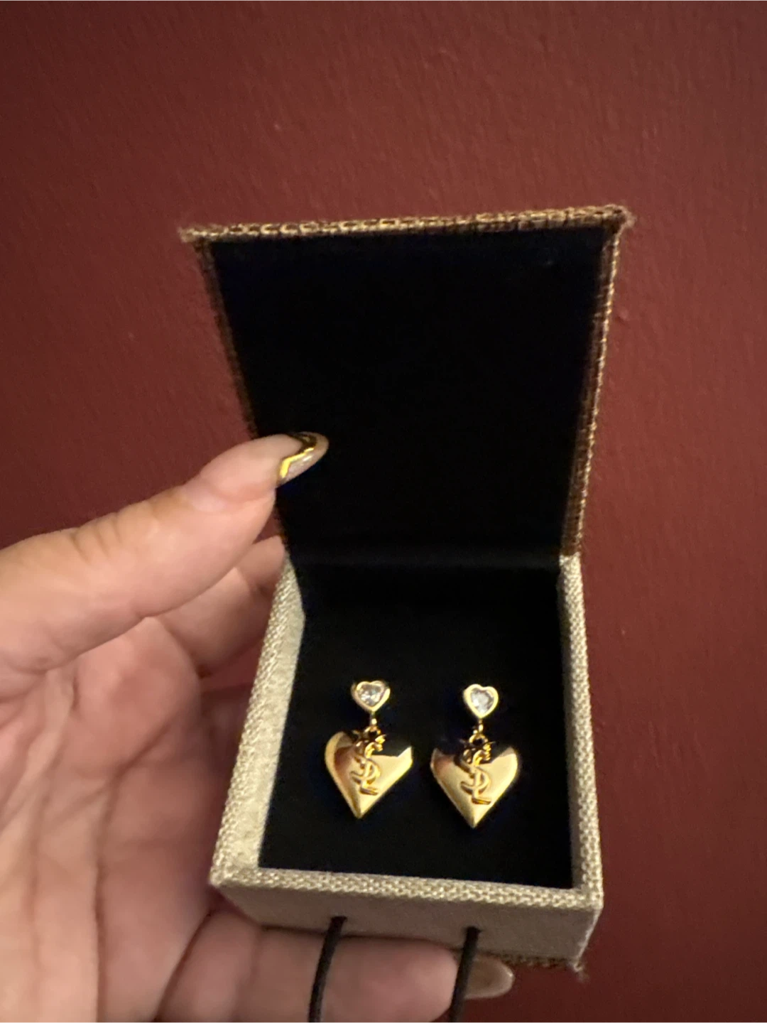New 18K Gold SS Heart Drop Earrings - photo 5