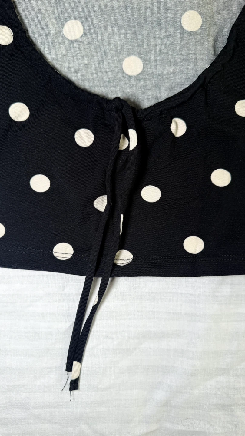 H&M Black Polka Dot Crop Top with Back Cutout - photo 5