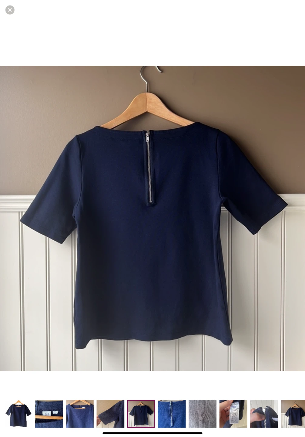 Gap Women's Navy Blue Boat Neck Top XS - photo 4