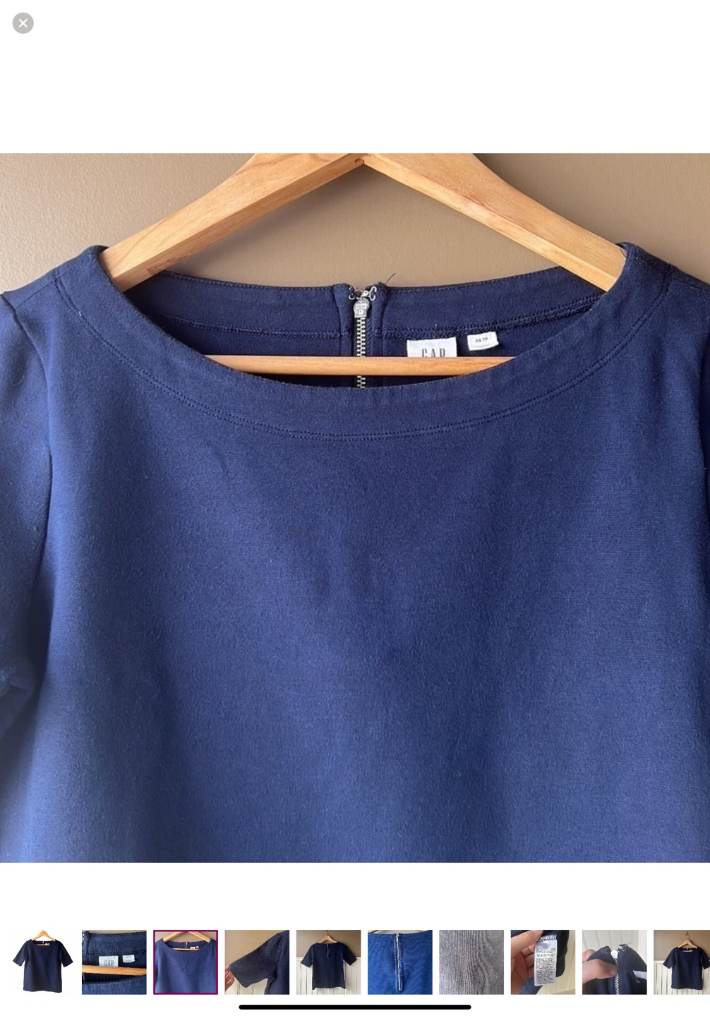 Gap Women's Navy Blue Boat Neck Top XS - photo 3