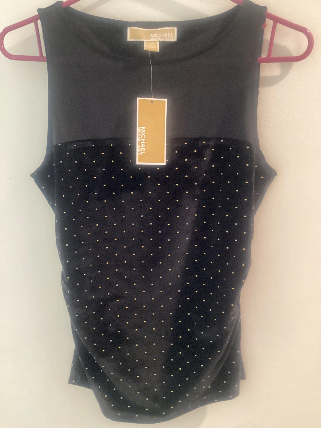 Micheal Kors Velvet Gold Studded Top