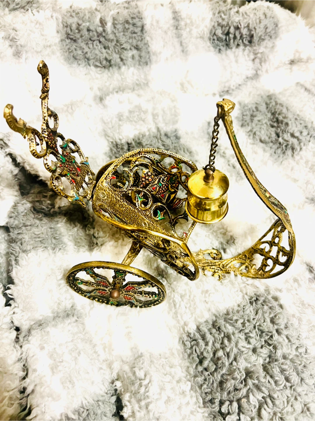 Antique Decorative Brass Carriage Holder