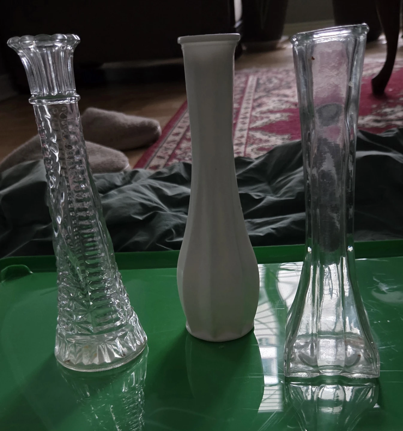 Three Assorted Glass Vases