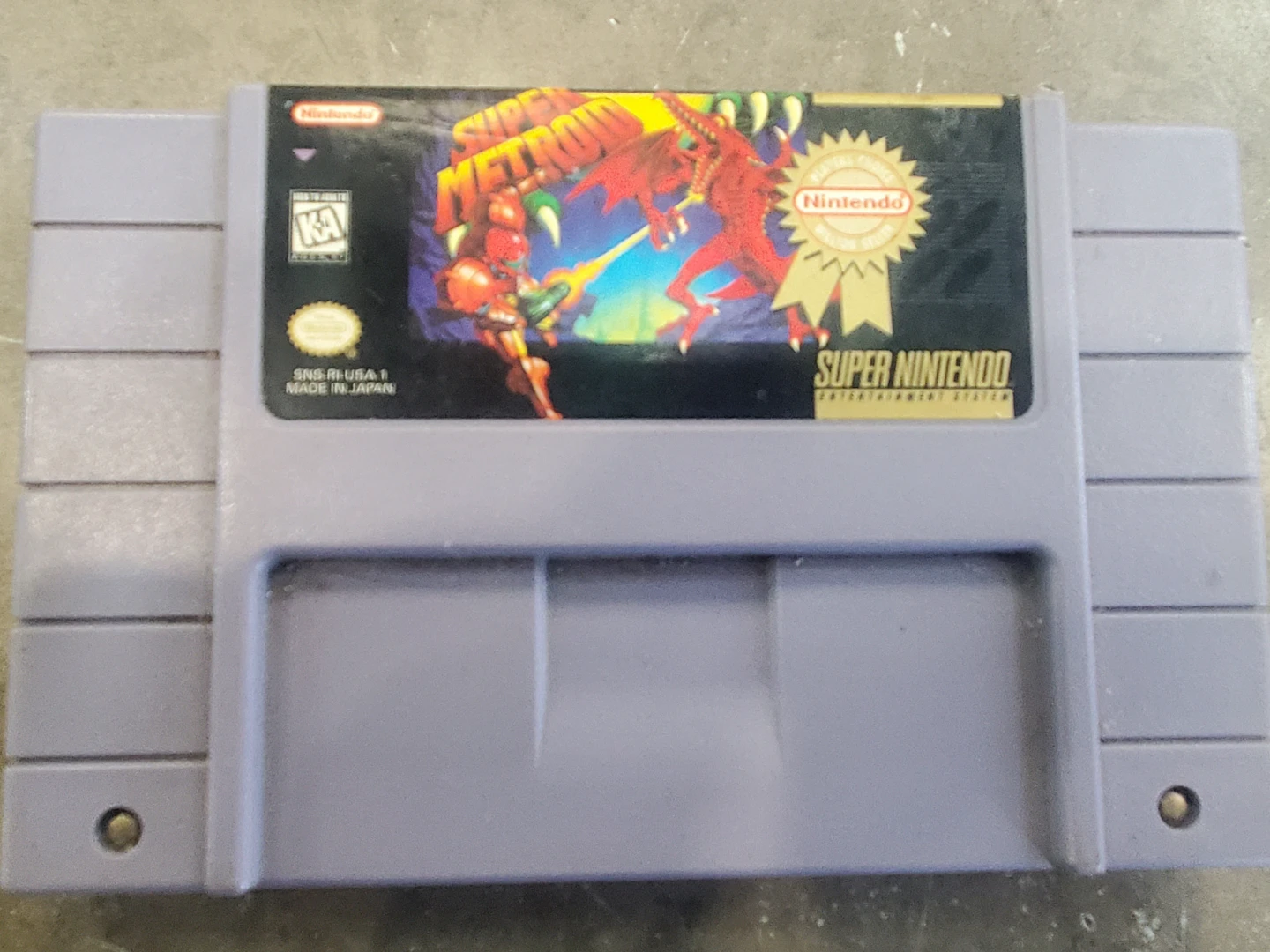 Super Metroid Super Nintendo Game Cartridge