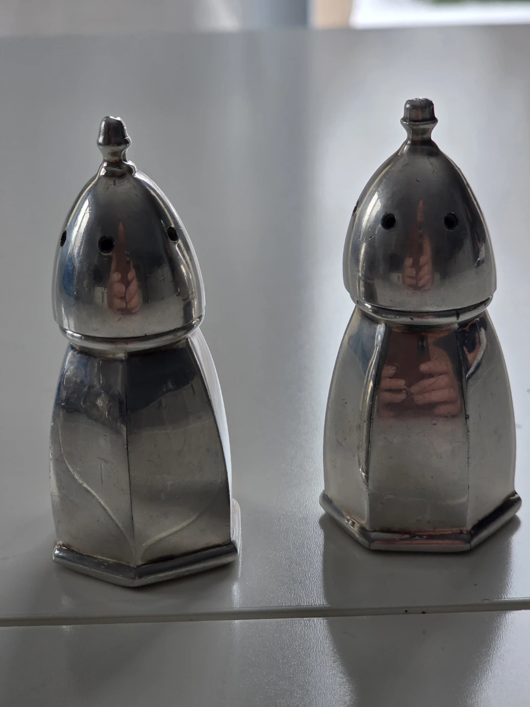 Vintage silver salt and pepper shakers