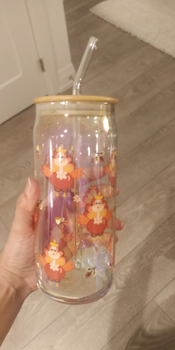 Glass Tumbler with Straw - 750ml