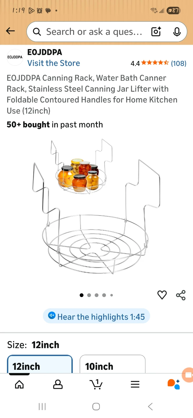 Canning Rack - 12 inch