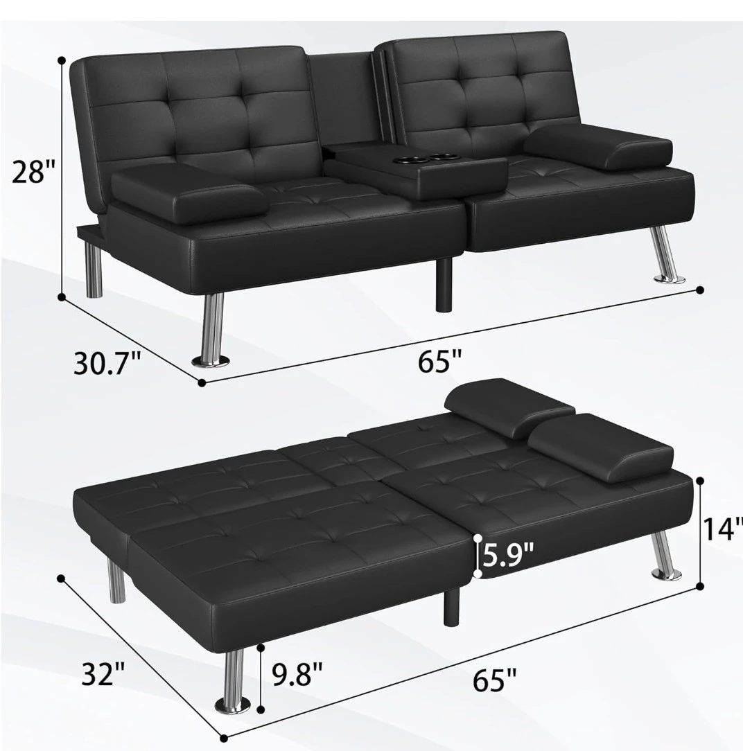 Couch/sofa bed with Cupholders - photo 4