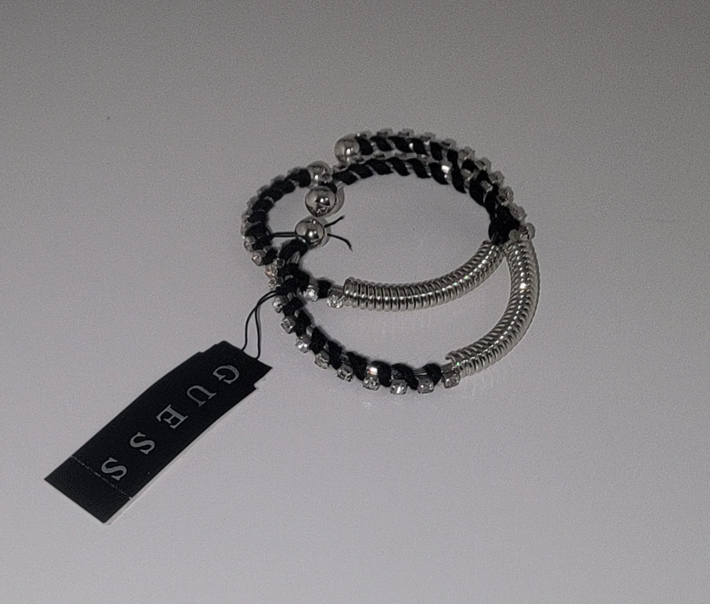 Guess Silver & Black Bangle Bracelets - New with Tags!
