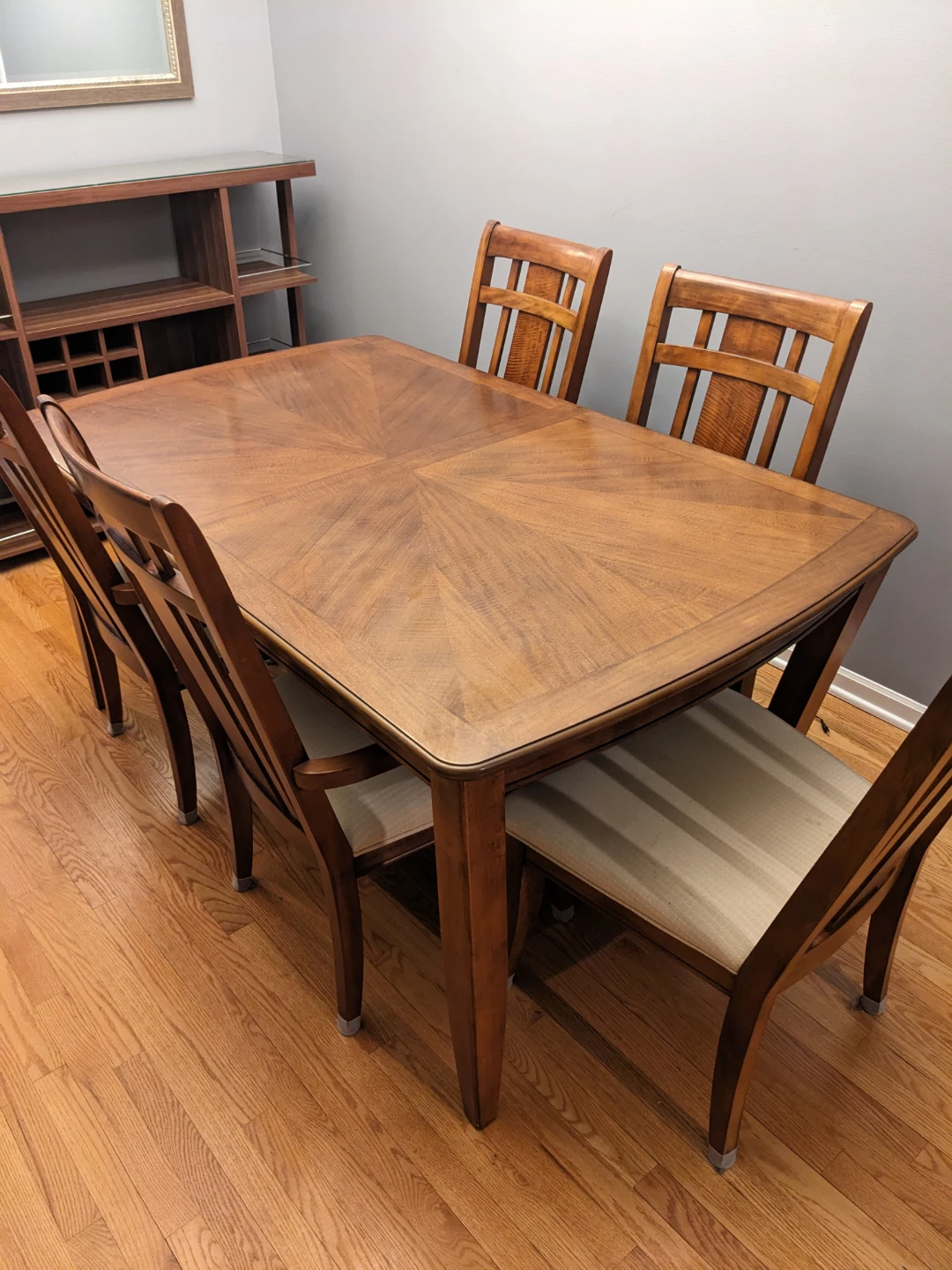 Wooden Dining Table with 6 Chairs