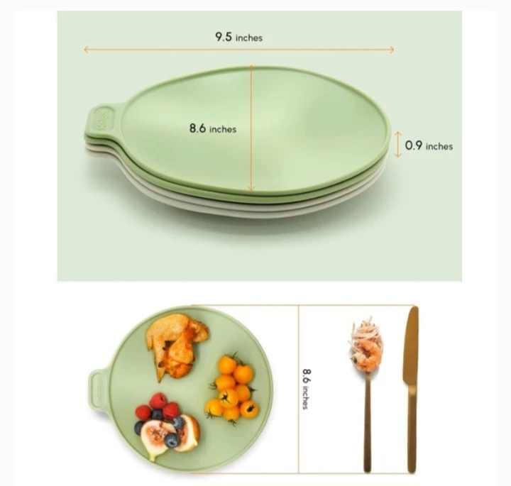 NEW!   Partin Divided Plates 4 Pack - Easy to Clean - photo 3