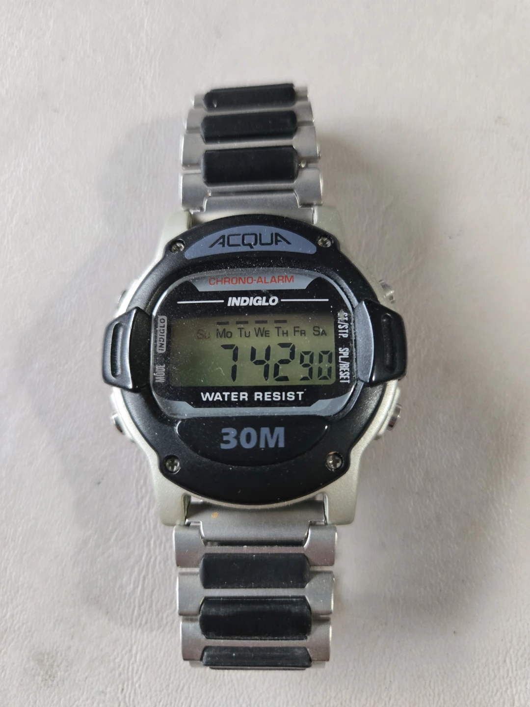 Acqua Chrono-Alarm Indiglo Water Resist 30M Watch