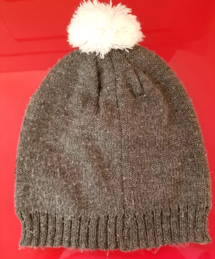 Grey Knit Beanie with "COOL" & Heart Detail - photo 2