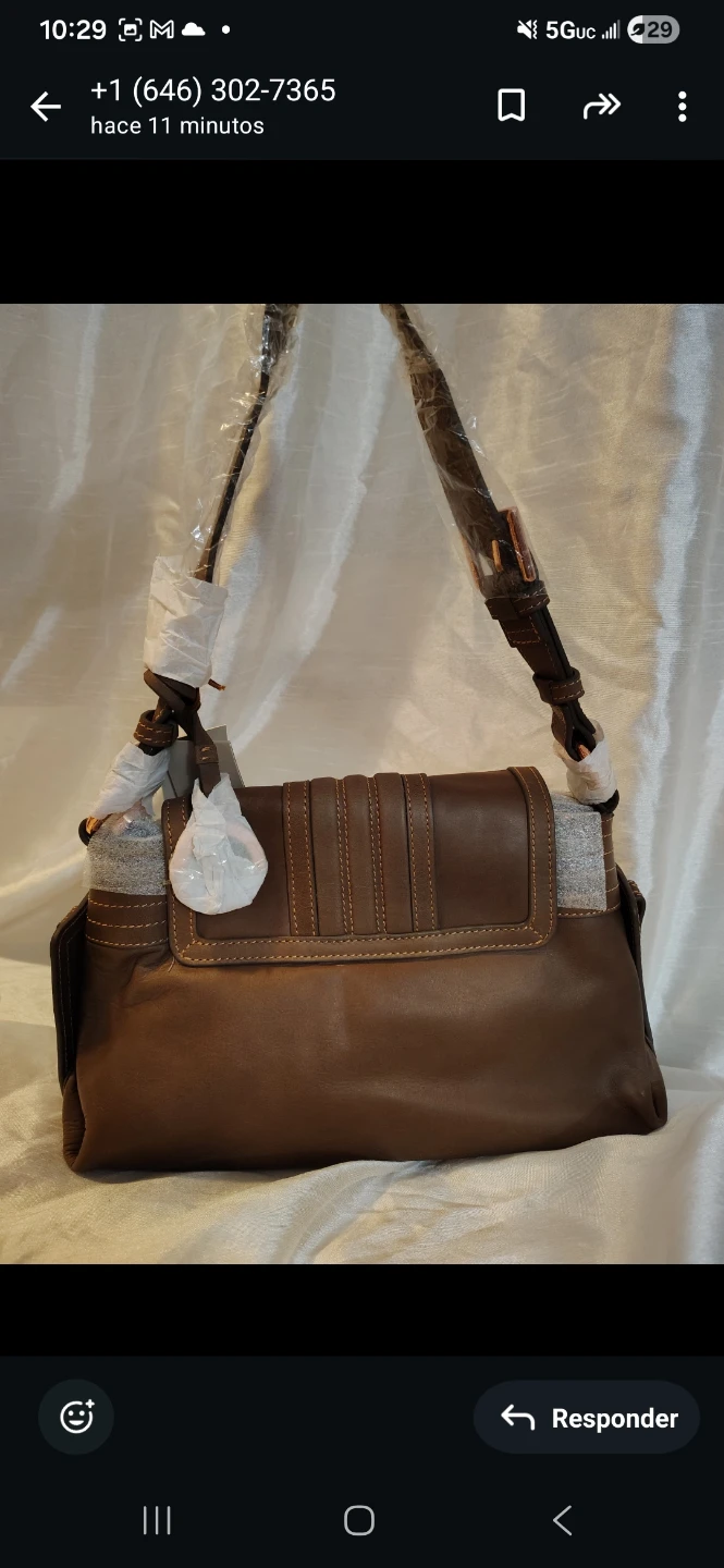 Federico Paris Leather Crossbody Bag - Brown