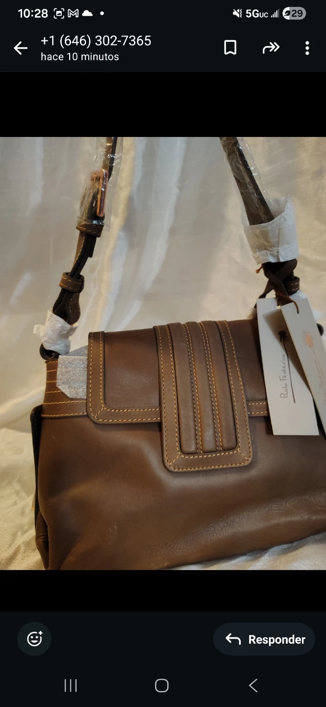 Federico Paris Leather Crossbody Bag - Brown - photo 2