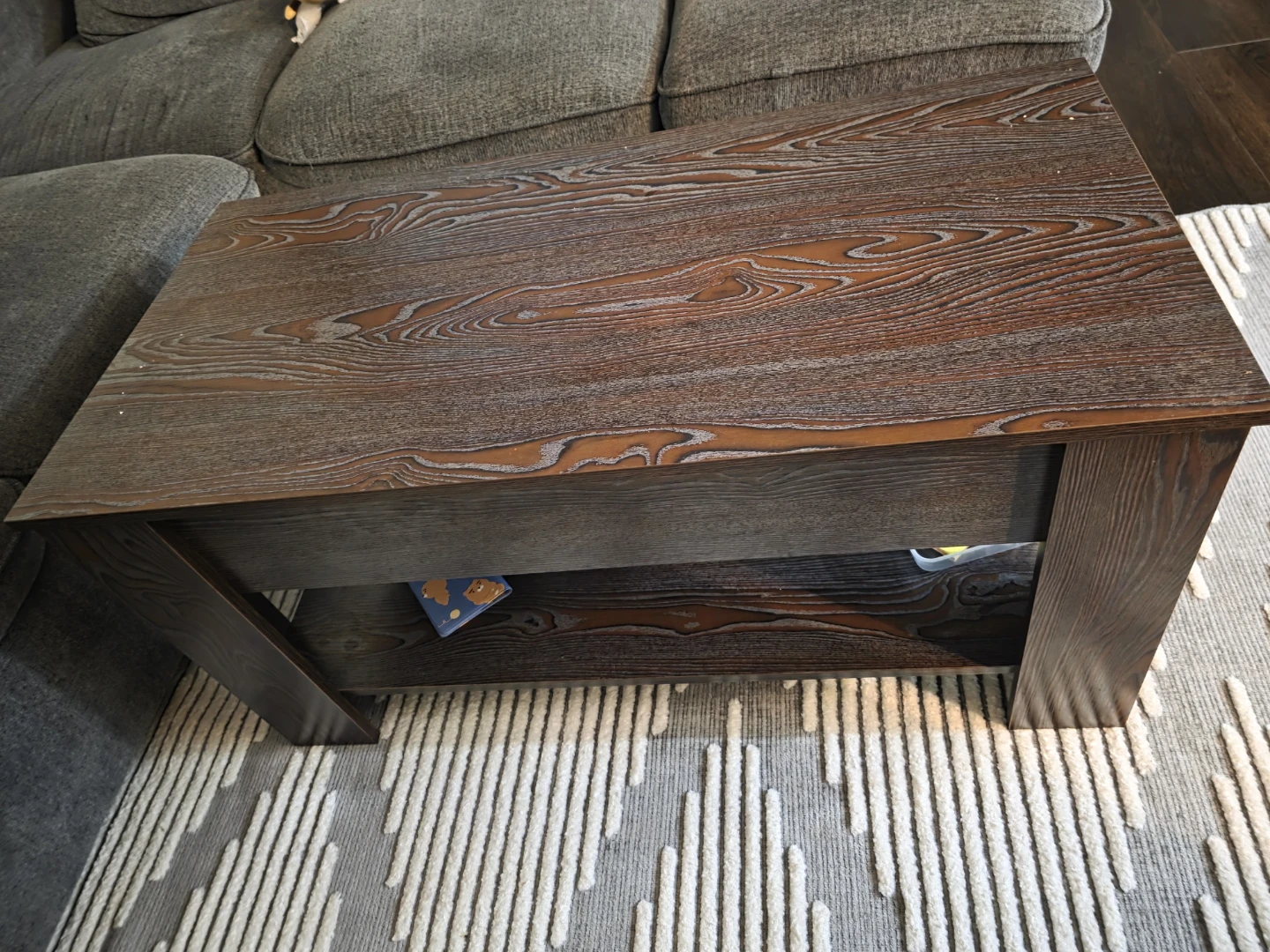 Dark Brown Lift-Top Coffee Table