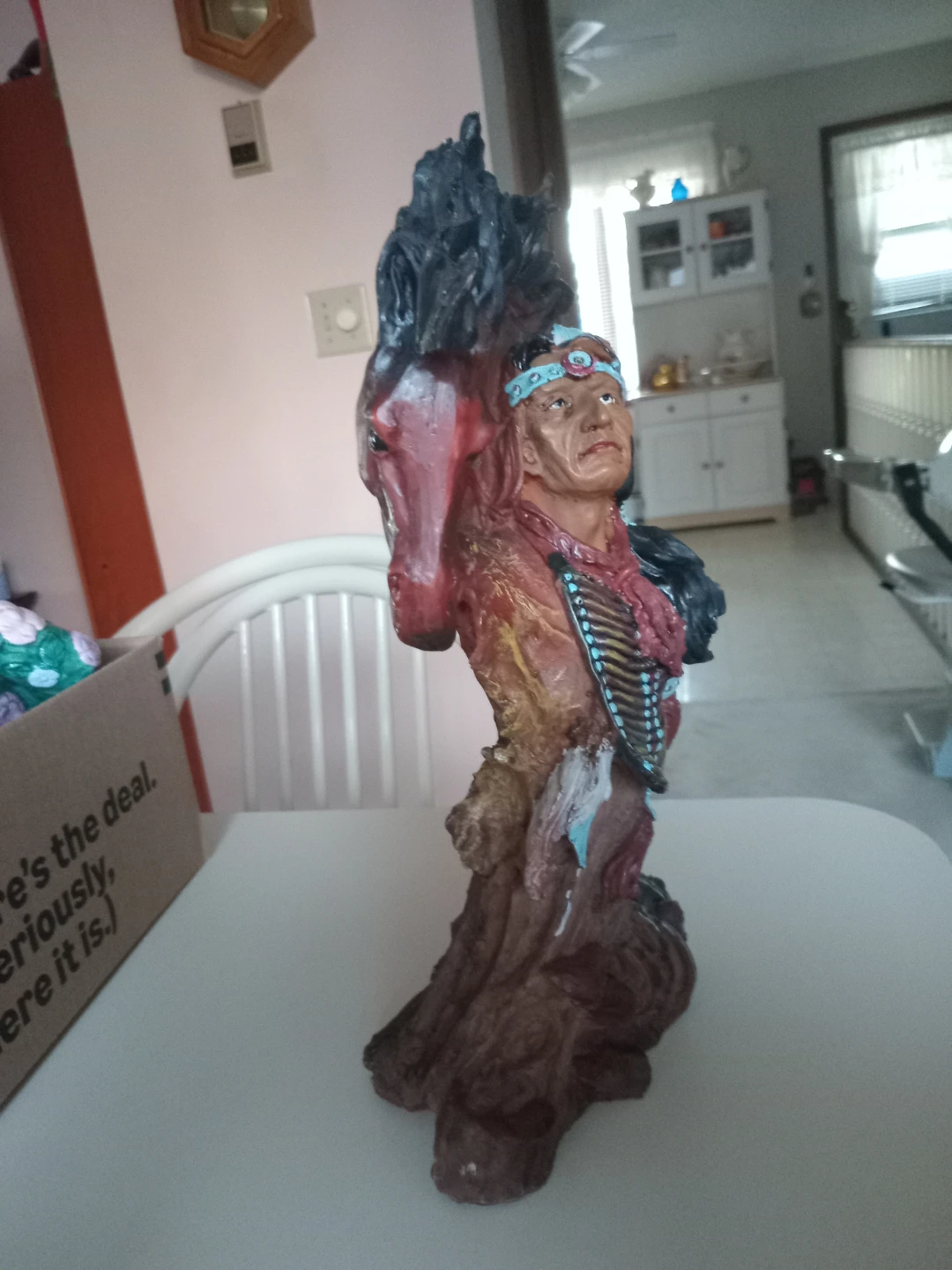 Native American Figurine with Horse - photo 3