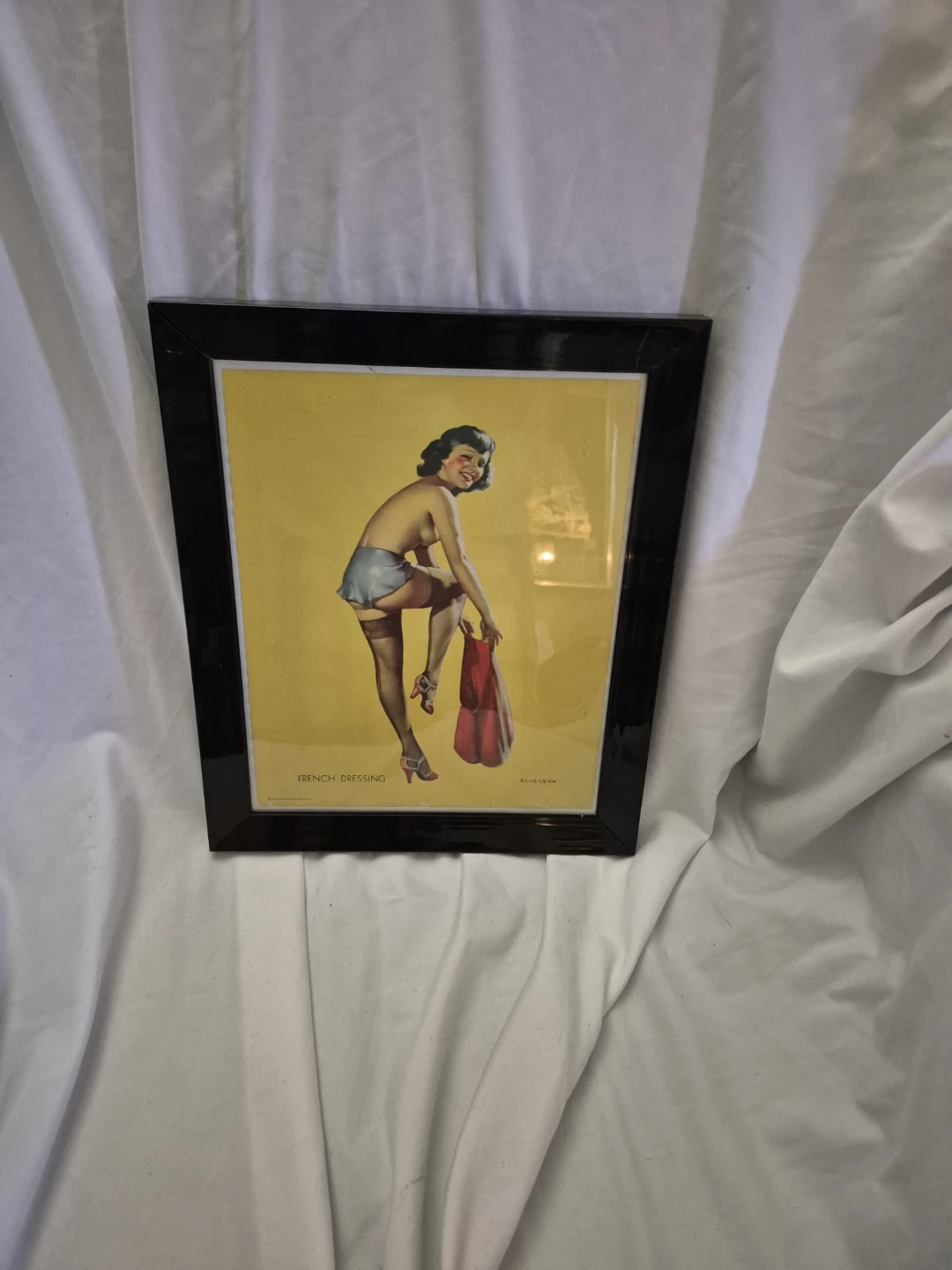 Framed Pin-Up Art Print "French Dressing"