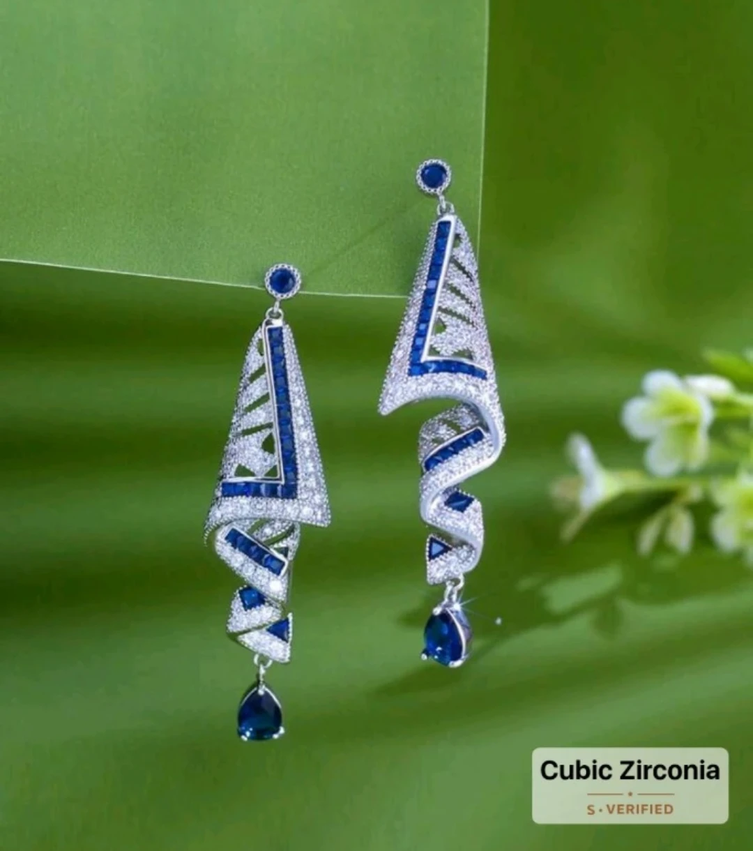 French High Quality Cubic Zirconia Dangle Earrings - photo 4