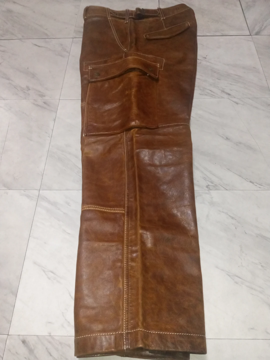 Super Rare Ralph Lauren Polo Brown Leather Cargo Pants - photo 4