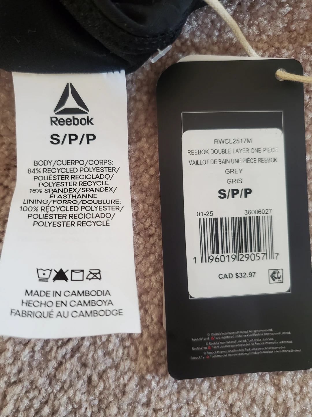 Reebok Double Layer One Piece Swimsuit - Size S - photo 5