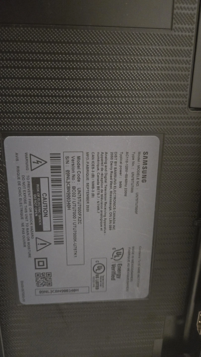 Samsung UN57U7000F 75" Smart TV