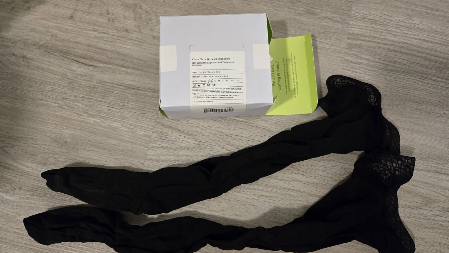 Sheertex Classic Sheer Rip-Resist Thigh Highs - Black XS - photo 4
