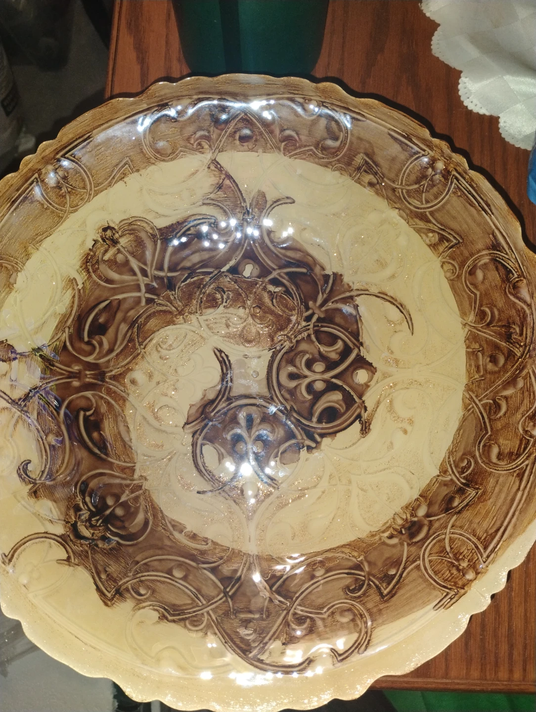 Decorative Plate - Brown & Beige