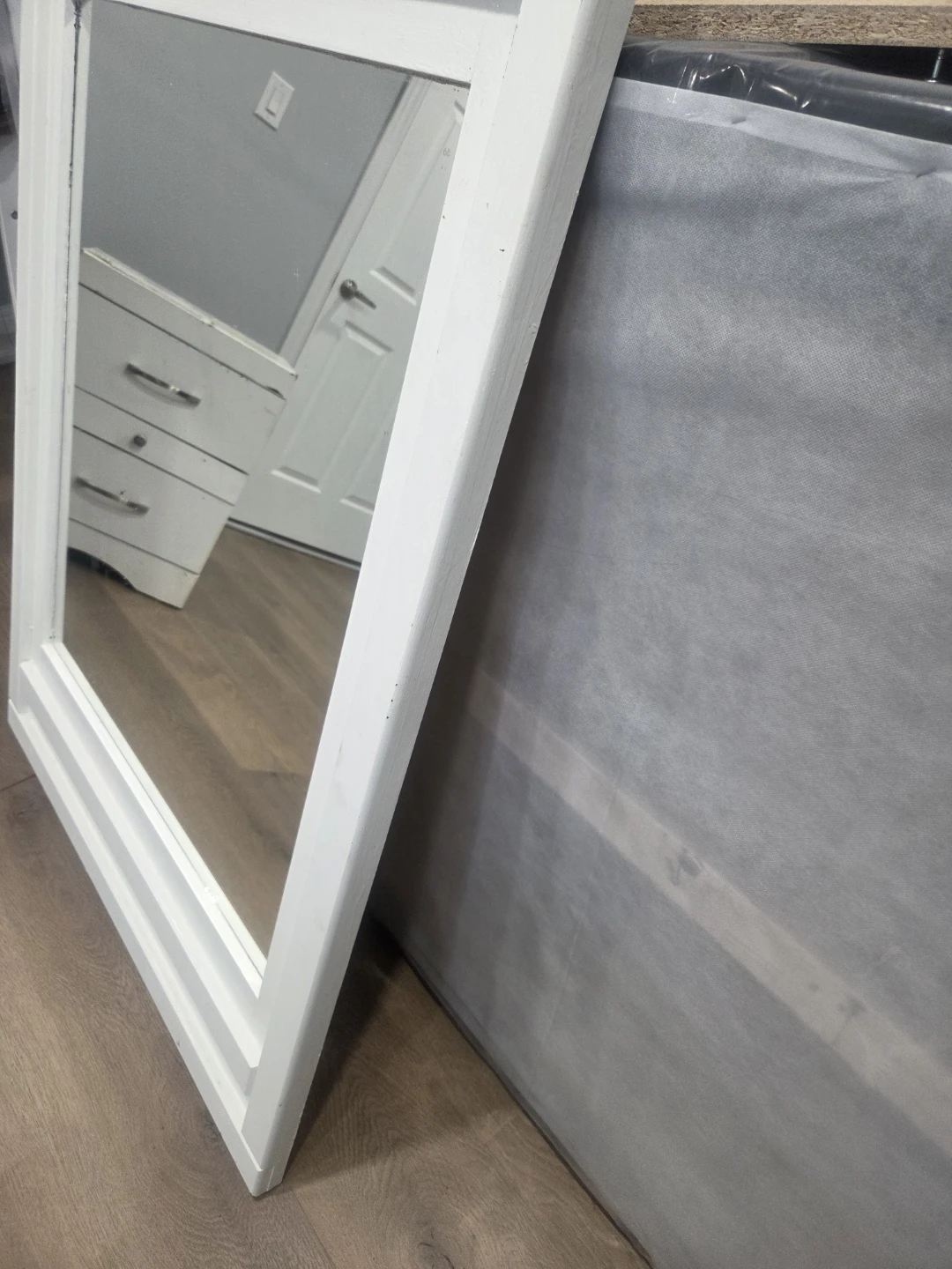 White Framed Mirror