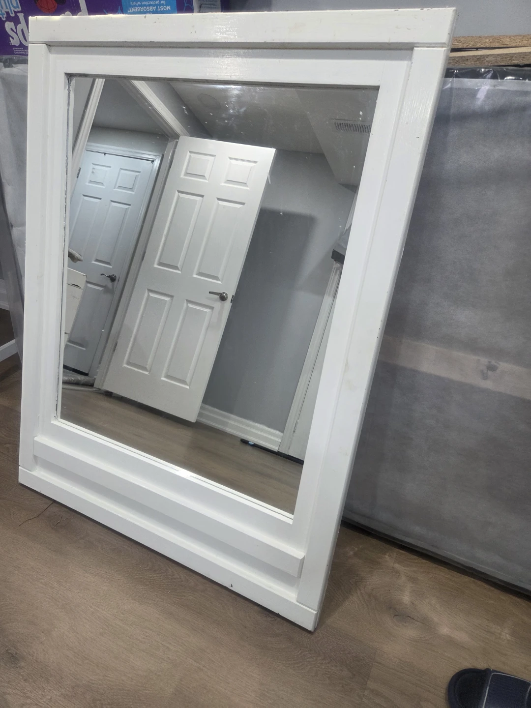 White Framed Mirror - photo 2