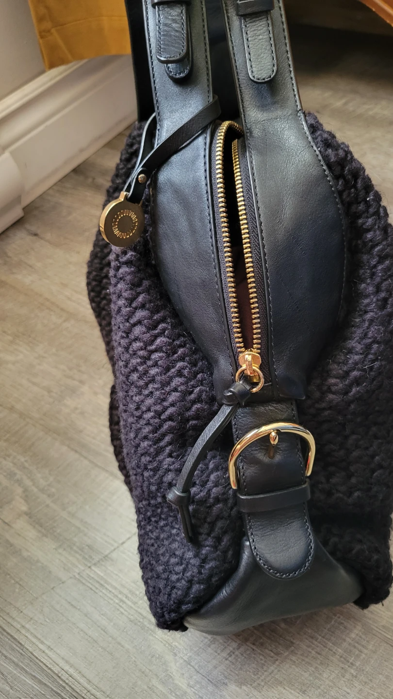 UGG Black Leather & Knit Hobo Bag - photo 2
