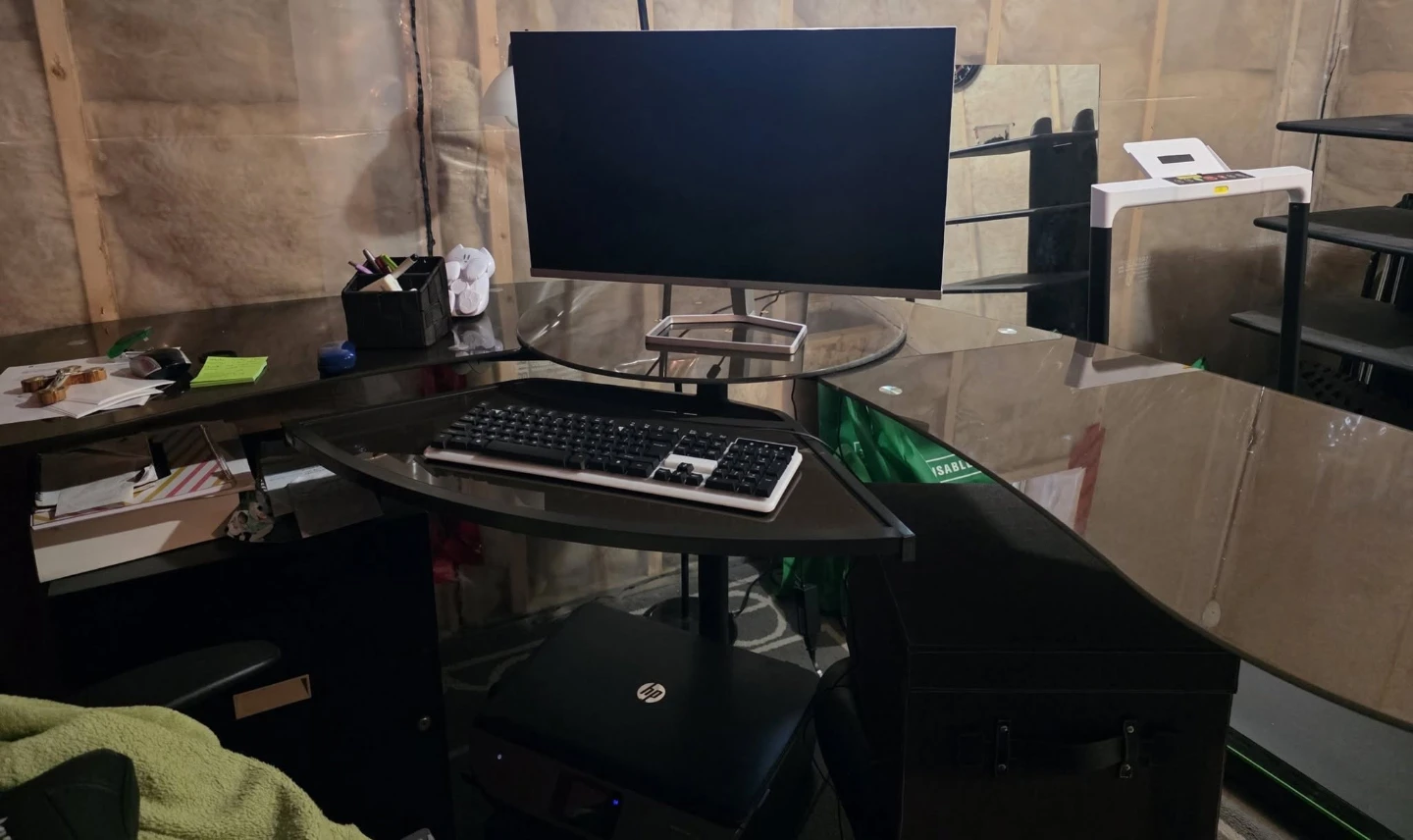 Black Glass Desk